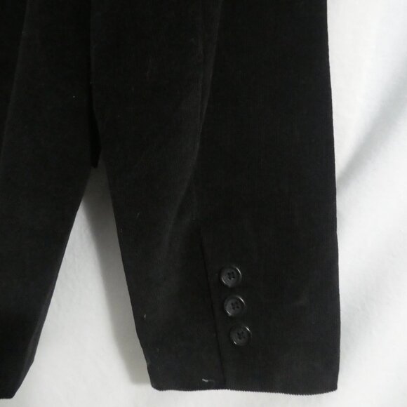 RAFAELLA | size 12 | Women's Black Corduroy / Cords Dress Jacket / Blazer - Picture 14 of 14